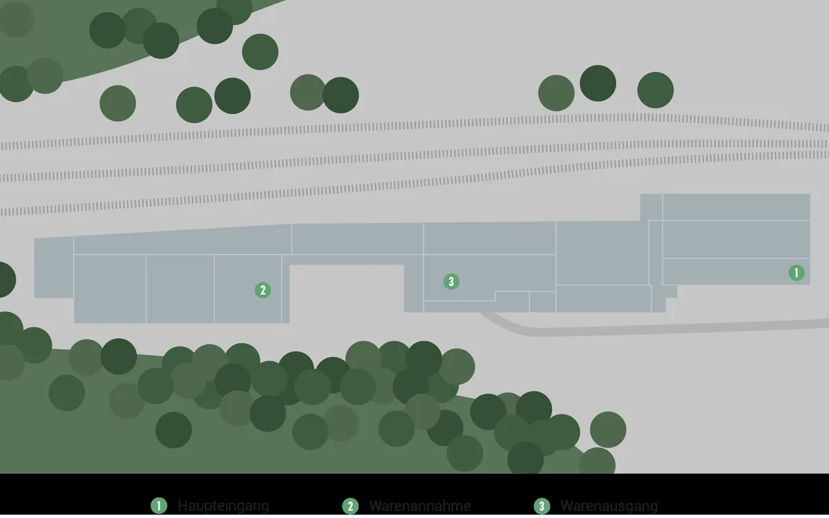 Lageplan des Lebensgarten-Werks am Güterbahnhof 3 in Adorf